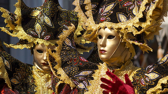 Veneza, Carnaval, Máscaras, Veneziano, HD papel de parede HD wallpaper
