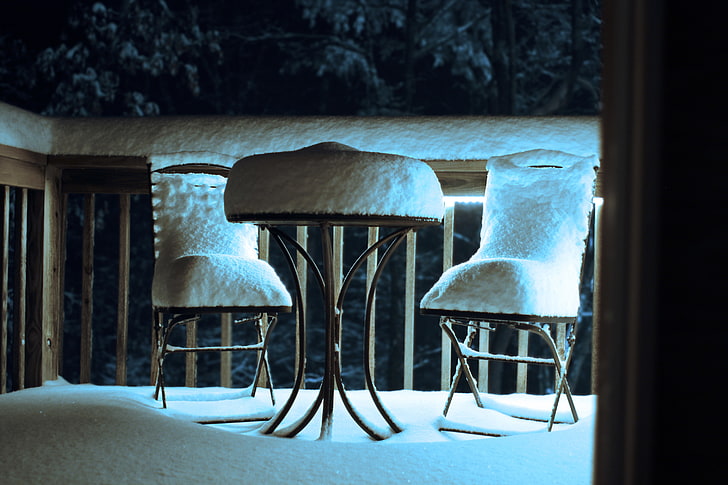 salju, musim dingin, malam, Wallpaper HD