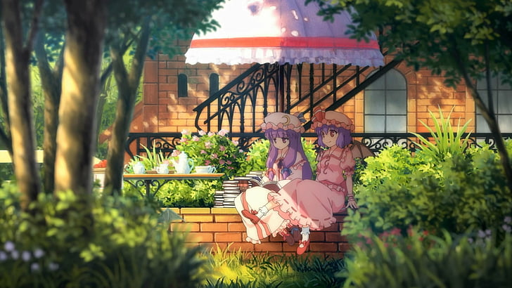 Anime, Touhou, Patchouli Knowledge, Remilia Scarlet, HD wallpaper