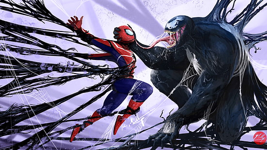 Spider-Man vs Venom, Spider-Man, Venom, Fondo de pantalla HD HD wallpaper