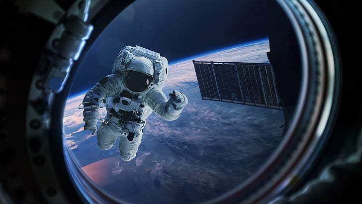 фотография, атмосфера, небо, земля, космос, космический корабль, космонавт, космическая станция, космос, тьма, международная космическая станция, HD обои