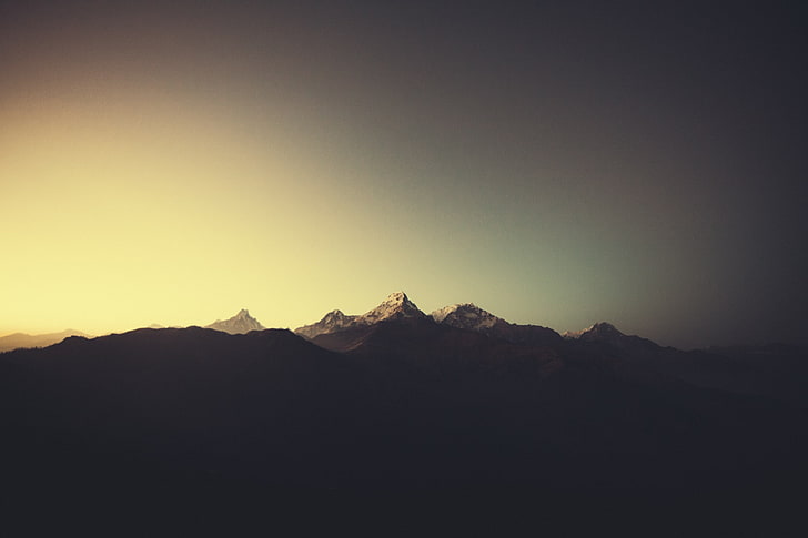 Offuscata, arrampicata, Himalaya, paesaggio, montagna, natura, Nepal, roccia, luce solare, alba, tramonto, Sfondo HD