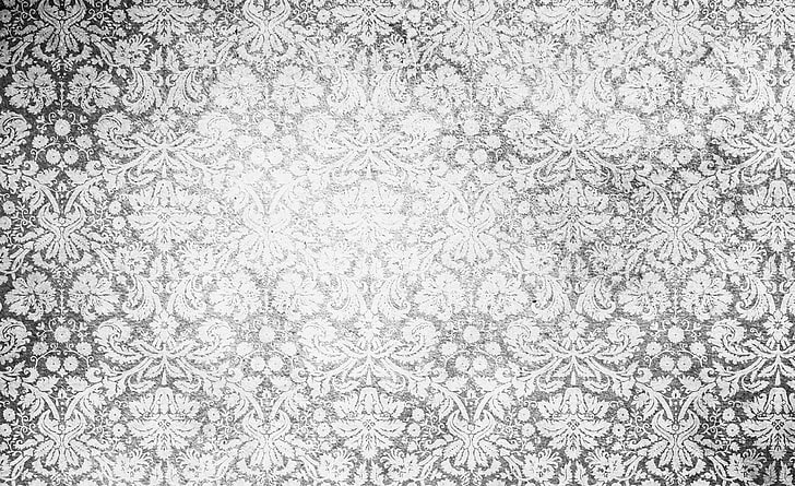 Vintage Pattern Black And White, white floral artwork, Vintage, HD wallpaper