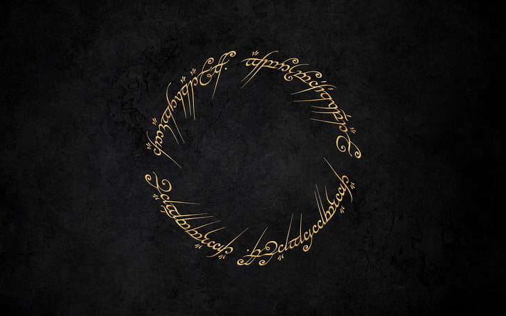 textos en blanco sobre fondo negro, El señor de los anillos, J. R. R. Tolkien, arte de fantasía, minimalismo, anillos, obras de arte, Fondo de pantalla HD