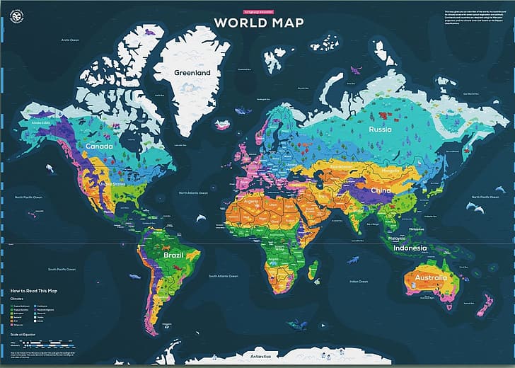 dünya haritası, Kurzgesagt – Özetle, HD masaüstü duvar kağıdı
