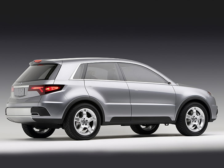 silver SUV, acura, rd-x, concept, silver metallic, side view, concept car, style, cars, HD wallpaper