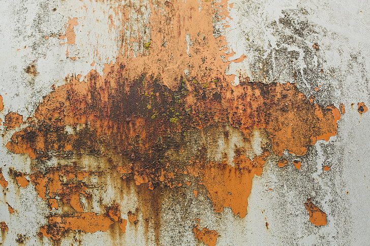 metal, shabby, rust, paint, texture, surface, HD wallpaper