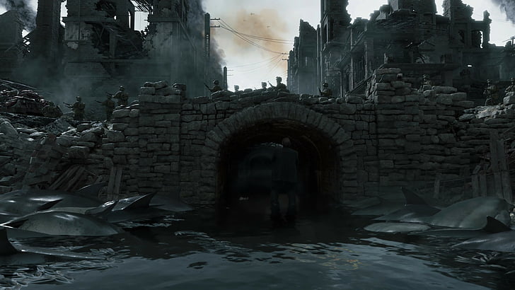 brown concrete tunnel with buildings during daytime, Death Stranding, 4k, screenshot, Mads Mikkelsen, Hideo Kojima, E3 2017, HD wallpaper