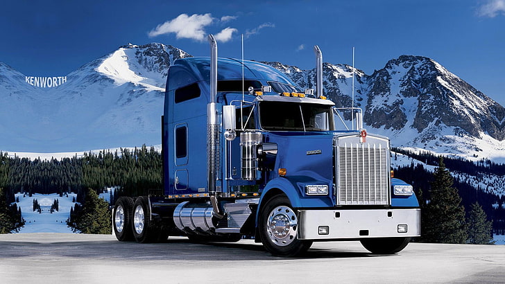 blue freight truck, Trucks, Kenworth, HD wallpaper