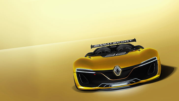 papel tapiz amarillo Renault Sport car, Renault Sport Spider, 4K, Fondo de pantalla HD
