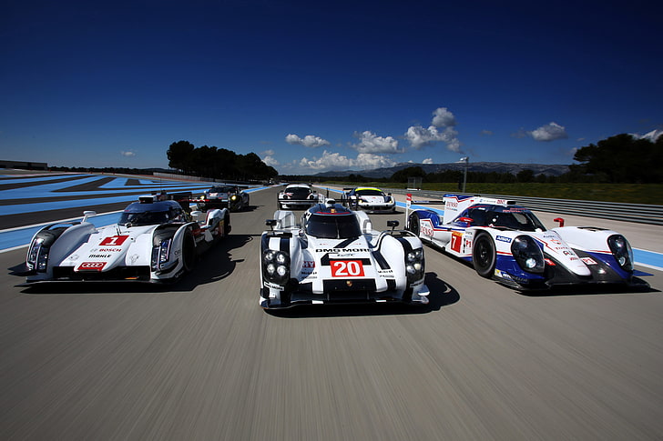 รถสปอร์ตสีขาว, วอลเปเปอร์, รถ, LMP1, Ferrari 458 Italia, 24 ชั่วโมงของ Le Mans, เลอม็อง, Porsche 911 GT3, Paul Ricard, WEC, Porsche 919 Hybrid, Audi R18 e-tron, GT-PRO, The Toyota TS040 ไฮบริดเซอร์กิต Paul Ricard, วอลล์เปเปอร์ HD
