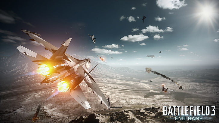 خلفية رقمية Battlefield 3 ، Battlefield 3 ، طائرة مقاتلة ، طائرات ، Battlefield ، ألعاب فيديو ، McDonnell Douglas F / A-18 Hornet ، Sukhoi Su-35، خلفية HD