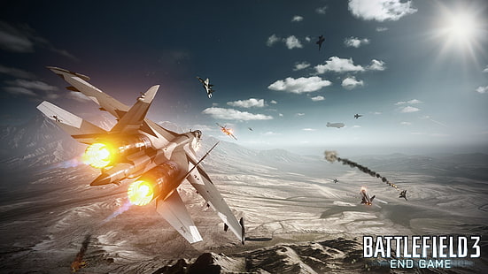 Battlefield 3 цифровые обои, Battlefield 3, реактивный истребитель, реактивные самолеты, Battlefield, видеоигры, McDonnell Douglas F / A-18 Hornet, Sukhoi Su-35, HD обои HD wallpaper