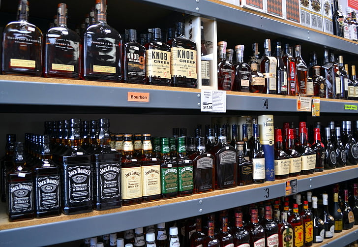 Food, Liquor, Alcohol, Bottle, Shelf, Shop, Whisky, HD wallpaper