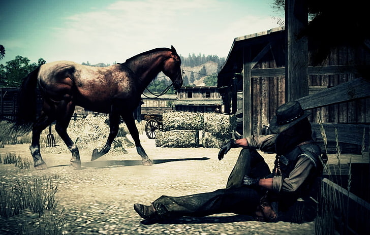 der schwarze Cowboyhut der Männer, Red Dead Redemption, Rockstar Games, Videospiele, John Marston, HD-Hintergrundbild