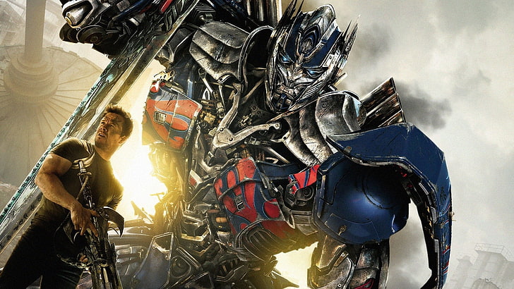 Transformer digital wallpaper, Transformers, Transformers: Age of Extinction, Cade Yeager, Mark Wahlberg, Optimus Prime, HD wallpaper
