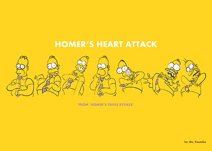 Сердце Гомера Атакующая иллюстрация, произведение искусства, Симпсоны, Гомер Симпсон, HD обои HD wallpaper