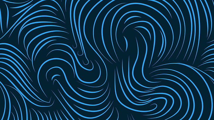 abstract lines blue wavy lines, HD wallpaper