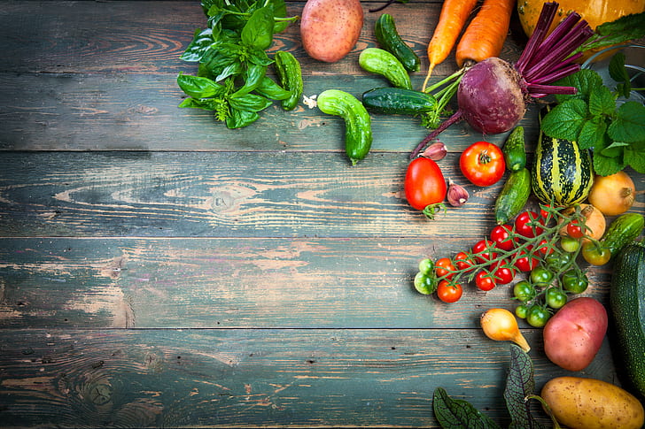 収穫、静物、野菜、新鮮、木、健康、 HDデスクトップの壁紙