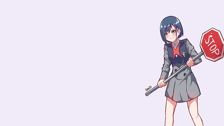 Anime, einfacher Hintergrund, Liebling im FranXX, Ichigo (Liebling im FranXX), HD-Hintergrundbild