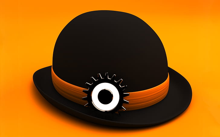 Um relógio laranja laranja chapéu HD, filmes, laranja, um chapéu, um relógio, HD papel de parede