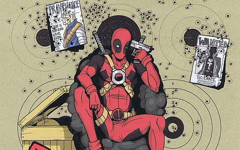 Deadpool Marvel HD, deadpool drawing, cartoon/comic, marvel, deadpool, HD wallpaper HD wallpaper
