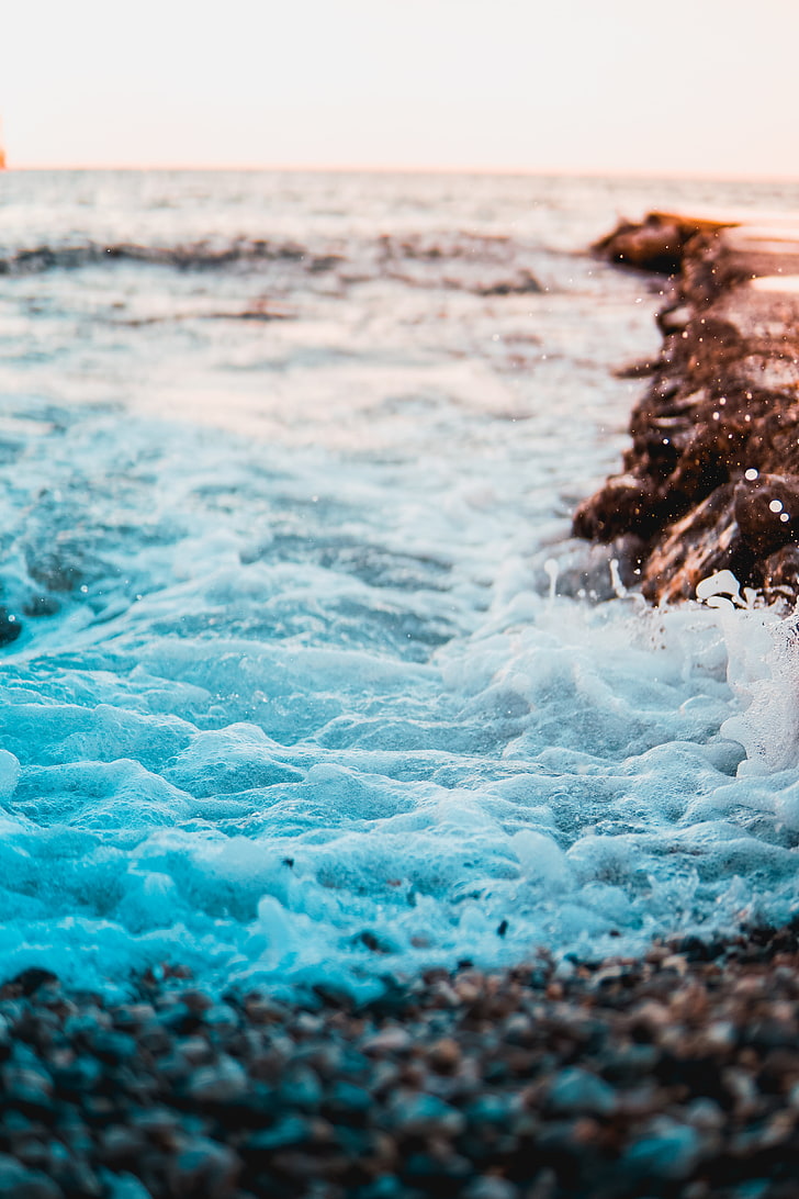 mar, Sicilia, agua, naturaleza, teléfono, cian, salpicaduras, horizonte, costa, Fondo de pantalla HD, fondo de pantalla de teléfono