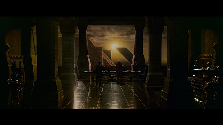 brauner Holztisch mit Stühlen, Filmen, Blade Runner, HD-Hintergrundbild