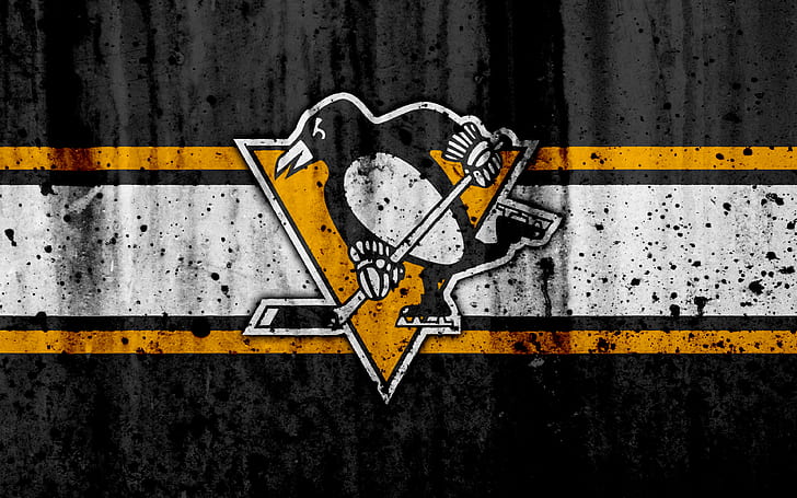 Hockey, pingüinos de Pittsburgh, emblema, logotipo, NHL, Fondo de pantalla HD
