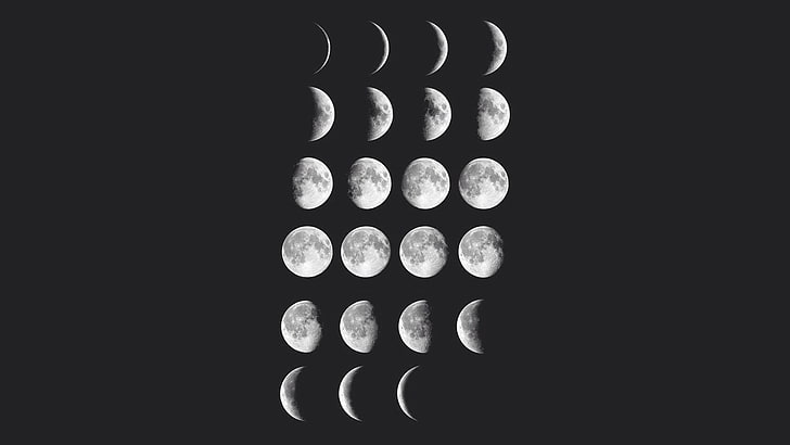 иллюстрация луны, луна, HD обои