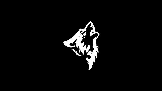 Animal, Artístico, Blanco y negro, Oscuro, Lobo, Fondo de pantalla HD HD wallpaper