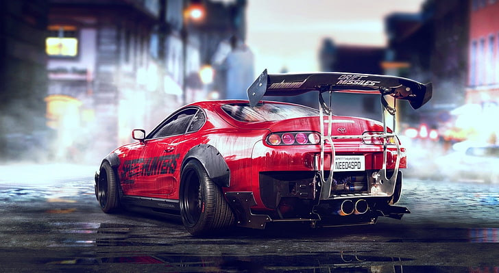 Toyota Supra Sports Car, red coupe digital wallpaper, Games, Need For Speed, Toyota, Supra, HD wallpaper
