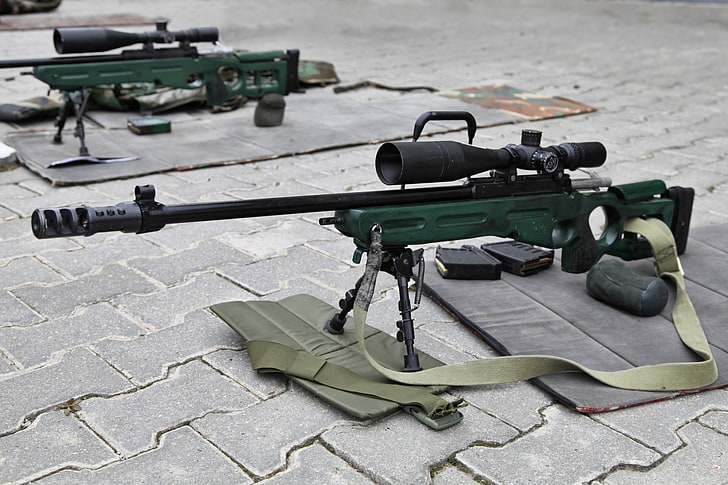 AWP verde, rifle de francotirador, SV-98, 7.62 mm, Fondo de pantalla HD