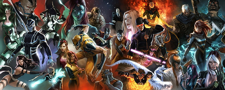 Rogue (karaktär), Jubilee, Charles Xavier, superhjälte, superhjältar, Beast (karaktär), serier, Wolverine, Storm (karaktär), Deadpool, Marvel Comics, Gambit, Nightcrawler, Cyclops, Jean Gray, HD tapet HD wallpaper