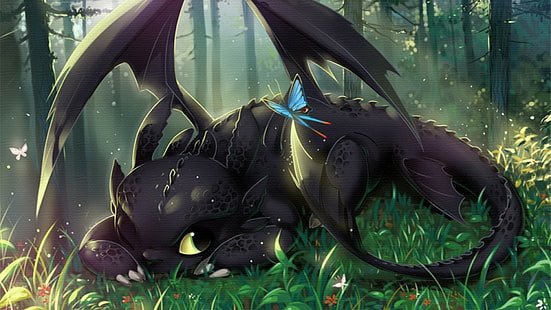 animated movies, movies, How to Train Your Dragon, Toothless, HD wallpaper HD wallpaper