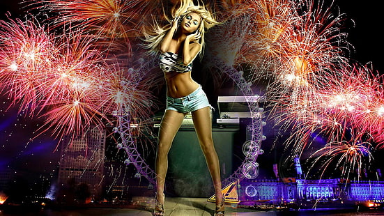 blondine, model, beine, jeanshorts, kopfhörer, frauen, HD-Hintergrundbild HD wallpaper