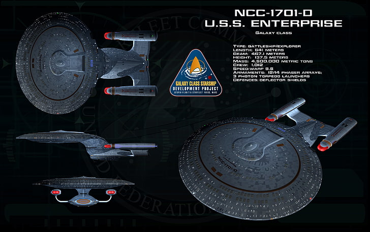 สหรัฐอเมริกาสีเทา งานศิลปะดิจิทัลระดับองค์กร, Star Trek, USS Enterprise (ยานอวกาศ), วอลล์เปเปอร์ HD