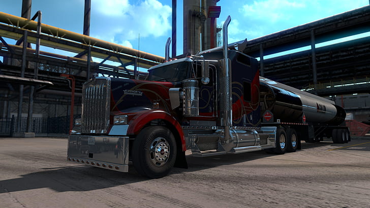 American Truck Simulator, Kenworth, PC-spel, lastbilar, lastbil, skärmdump, HD tapet