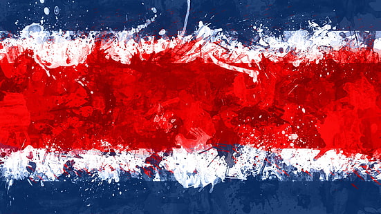 bandera, Costa Rica, Fondo de pantalla HD HD wallpaper