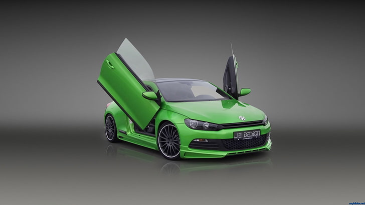 green coupe, car, Volkswagen Scirocco, Volkswagen, HD wallpaper