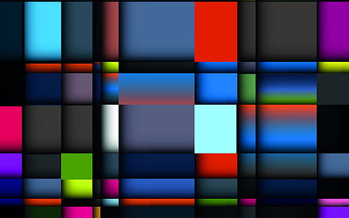 разноцветные цифровые обои, линии, цвет, объем, квадрат, прямоугольник, HD обои HD wallpaper