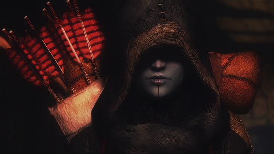 วอลล์เปเปอร์นักธนูศิลปะดิจิทัล The Elder Scrolls V: Skyrim วิดีโอเกมสาวแฟนตาซี, วอลล์เปเปอร์ HD HD wallpaper
