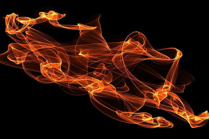 flame digital wallpaper, fire, abstraction, clots, HD wallpaper