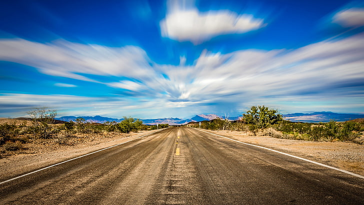 road, sky, cloud, horizon, landscape, infrastructure, road trip, highway, prairie, plain, daytime, HD wallpaper