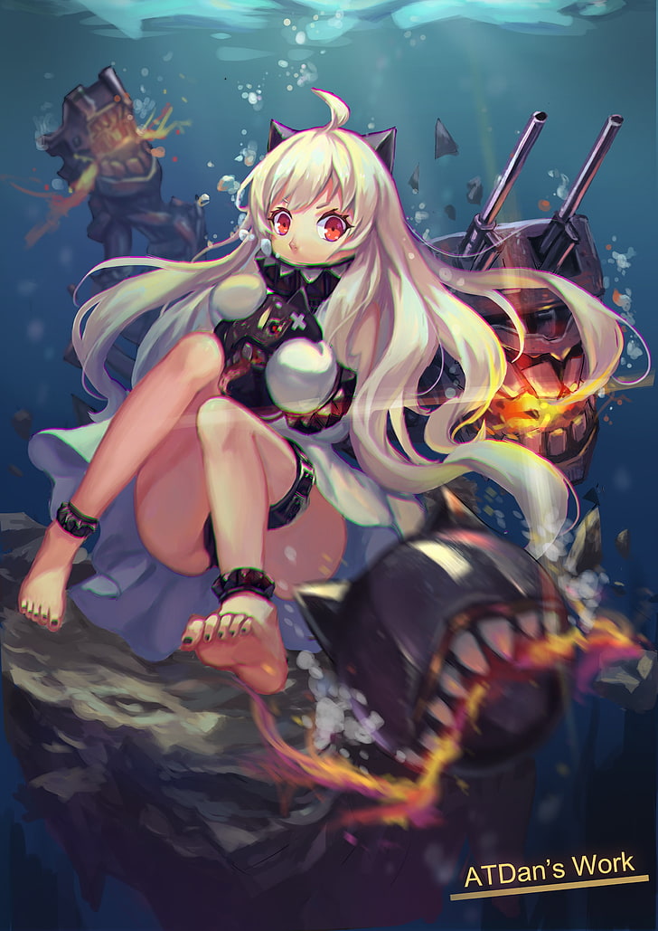 anime girls, Northern Ocean Hime, Kantai Collection, Tapety HD, tapety na telefon