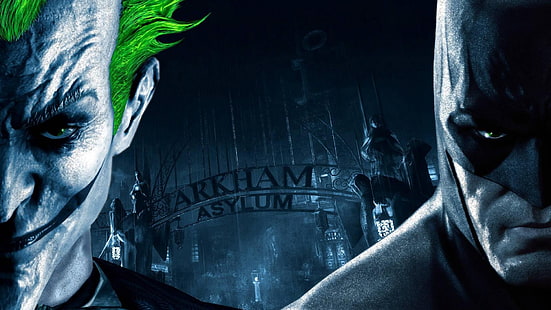 edificio de hormigón blanco y negro, videojuegos, Batman, Joker, Batman: Arkham Asylum, Fondo de pantalla HD HD wallpaper