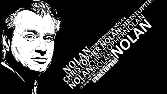Christopher Nolan, reżyserzy filmowi, monochromatyczny, filmy, aktor, Tapety HD HD wallpaper