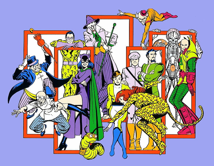 Comics, DC Comics, Catwoman, Guépard (DC Comics), Joker, Pingouin (DC Comics), Riddler, Fond d'écran HD