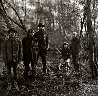 Männer schwarzen Mantel, Sänger, Radiohead, Band, Männer im Freien, Musiker, HD-Hintergrundbild HD wallpaper