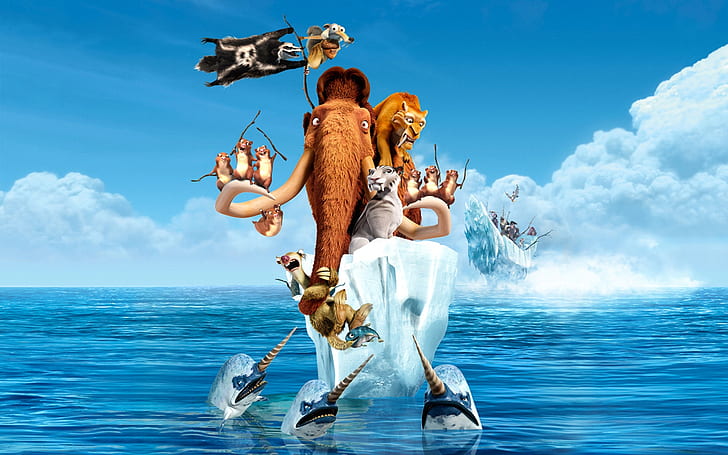 Epoka lodowcowa 4, animowane zdjęcie postaci z epoki lodowcowej, Ice Age, Tapety HD